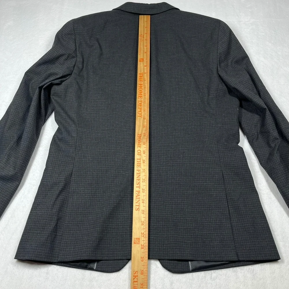 Banana Republic Blazer Mens 42R Grey Micro Check Stretch 2-Button Suit‎ Jacket